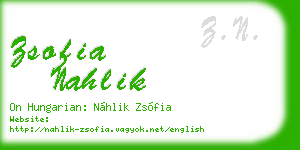 zsofia nahlik business card