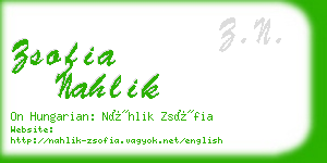 zsofia nahlik business card